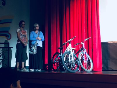 Way of Compassion Bike Project Bikes on Stage